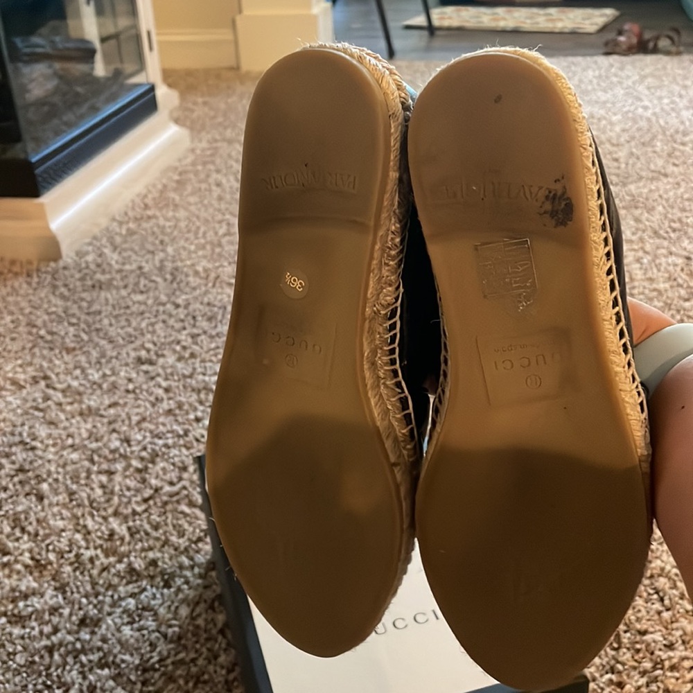 Gucci Espadrilles size 36.5 black with gold double GG - Picture 3 of 10